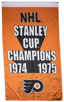 1974-75 Stanley Cup Champions Philadelphia Flyers Oversize Banner with 27 Signatures (SGC)